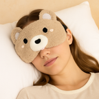 Plush Bear Sleep Eye Mask with Hot & Cold Gel Pad for Men Women Kids