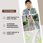 Clear Kids Raincoat with Green Frog Print