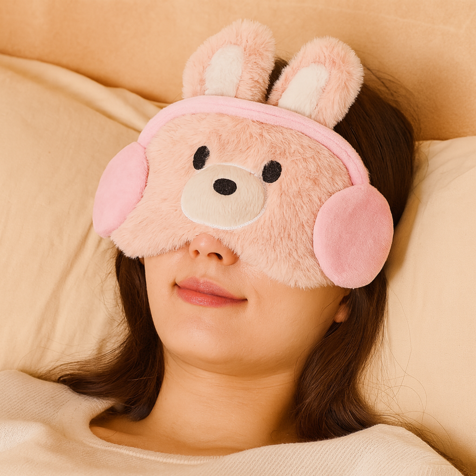 Plush Sleep Eye Mask with Hot & Cold Gel Pad for Men, Women & Kids