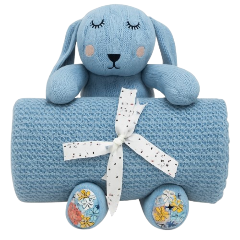Blue Bunny Blanket Gift Set | Premium Gift Set