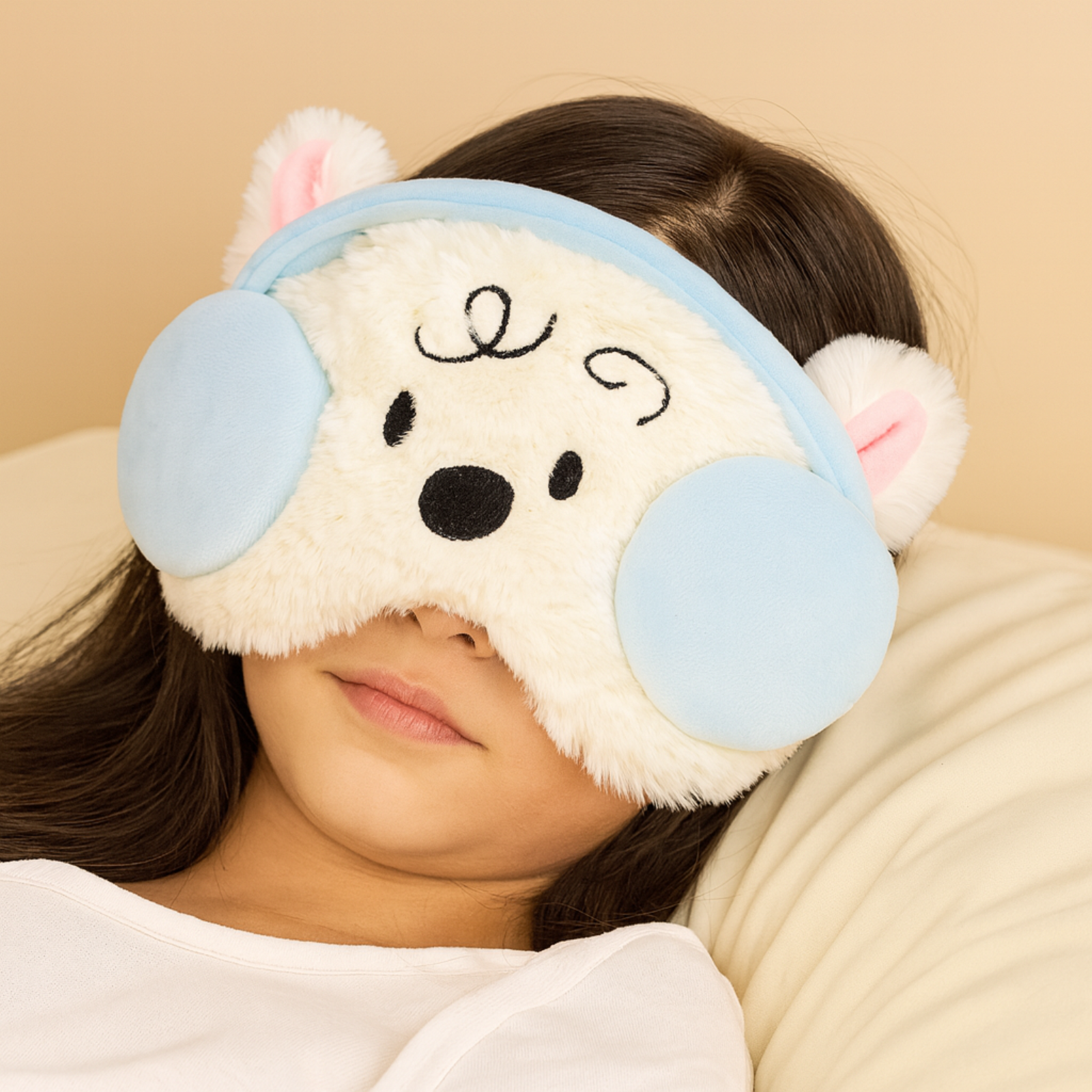 Plush Sleep Eye Mask with Hot & Cold Gel Pad for Men, Women & Kids