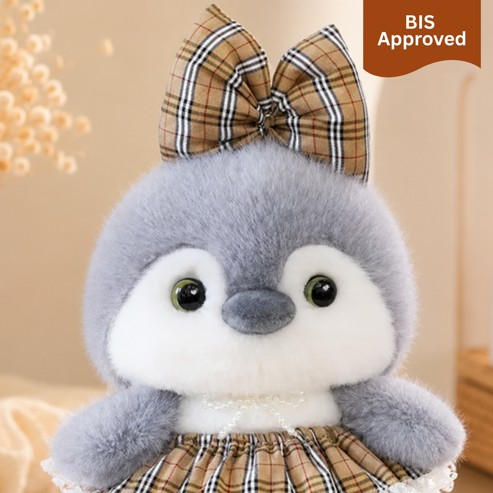 Hazel – The Plaid Penguin Plush Toy