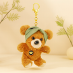 Teddy Bear with Hat Plush Keychain