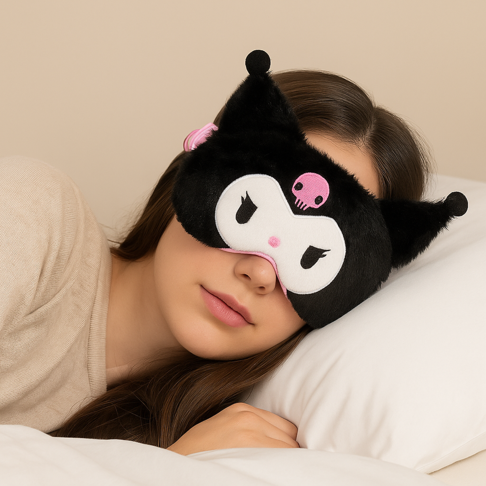 Cute Plush Eye Mask with Hot & Cold Gel Pad for Men, Women, Kids