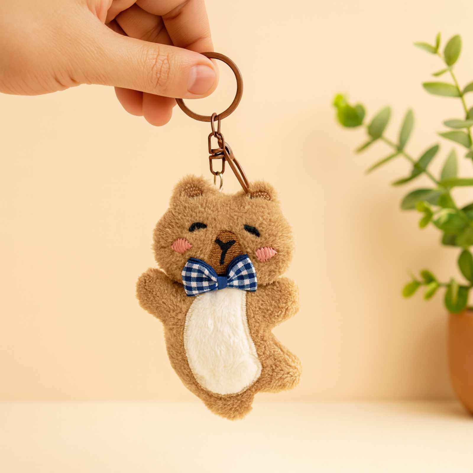 Rocky Bunny Plush Keychain