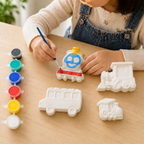 Vehicle DIY Painting Kit (Smiling Train Face, Steam Engine, School Bus & Mini Locomotive)