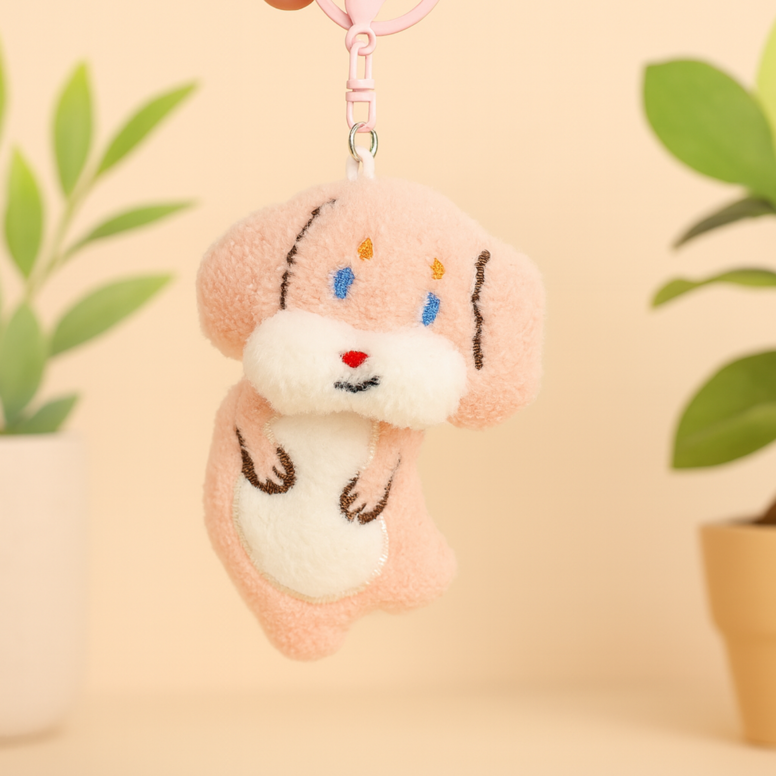 Rocky Bunny Plush Keychain
