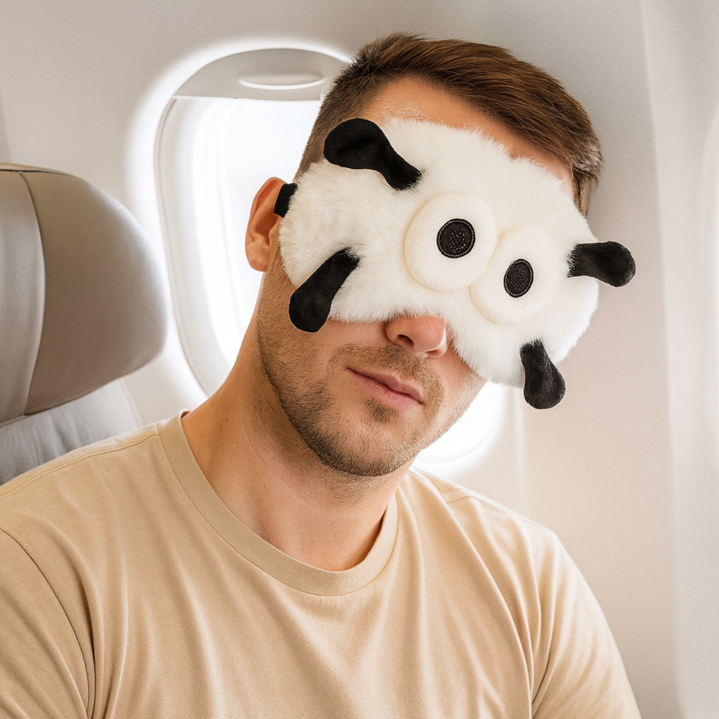 Plush Sleep Eye Mask with Hot & Cold Gel Pad for Men, Women & Kids