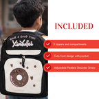 Donut Design Black Backpack with Chest Strap