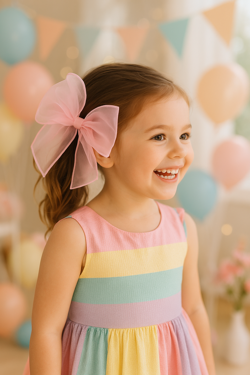 Whumies Large Organza Clip Bow – Big Sheer Hair Bow for Girls, Teens & Women