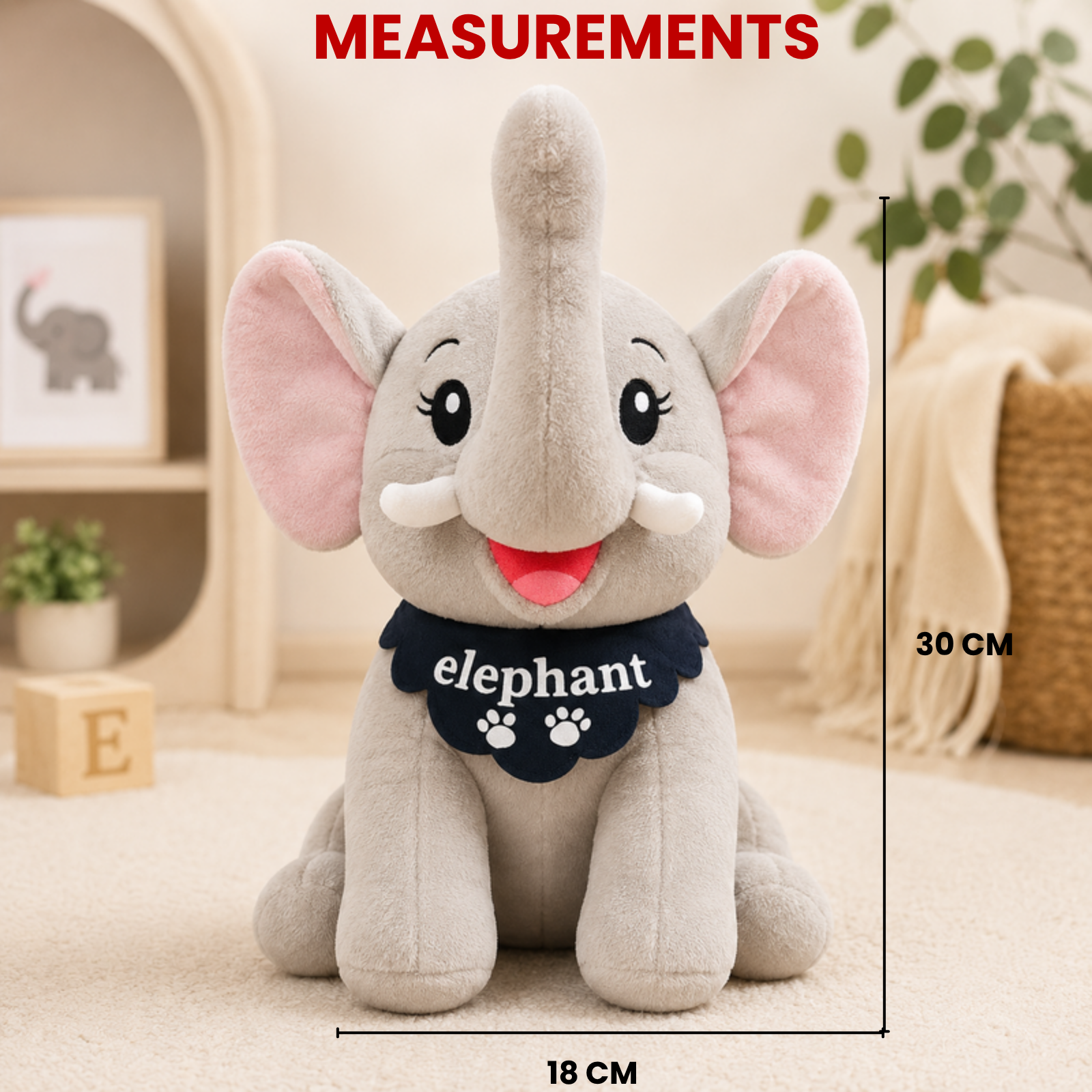 Nelly – The Sitting Elephant Plush Soft Toy