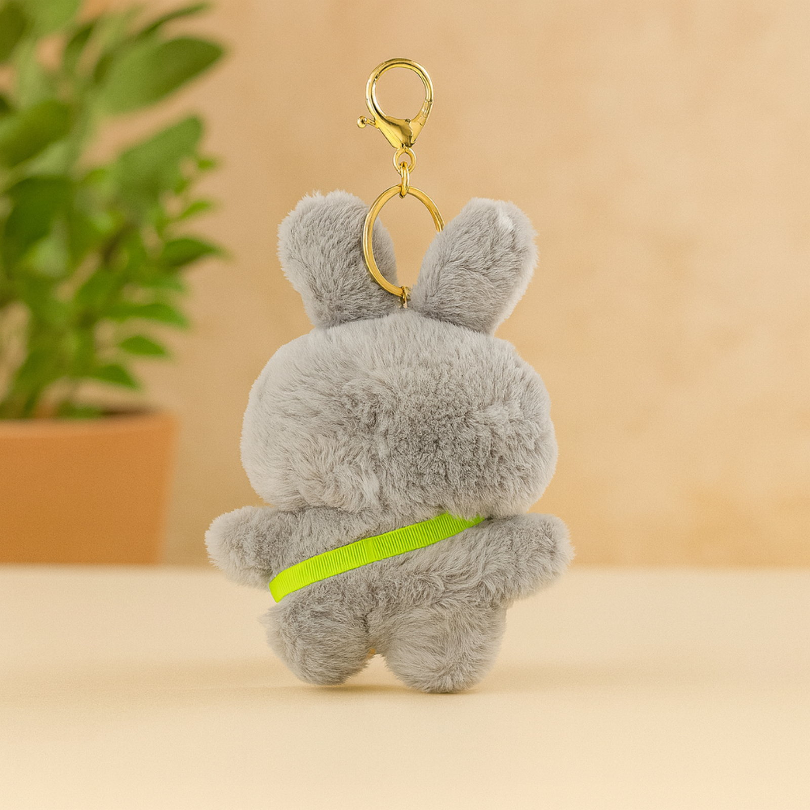 Nerdy Bunny Plush Keychain with Glasses