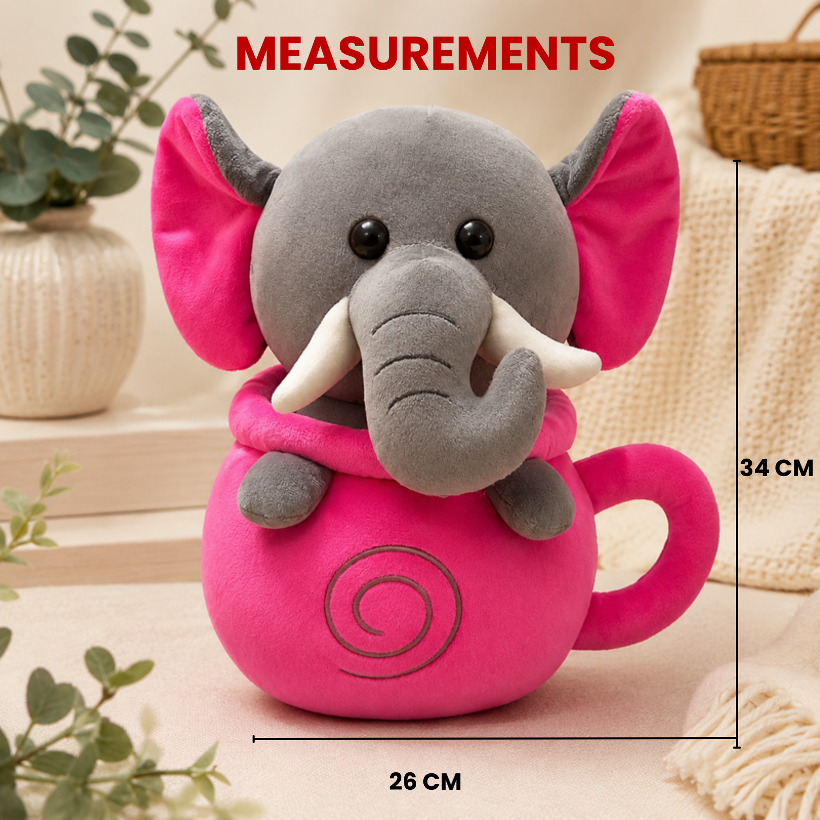 Teacup – The Elephant in Teapot Plush Soft Toy