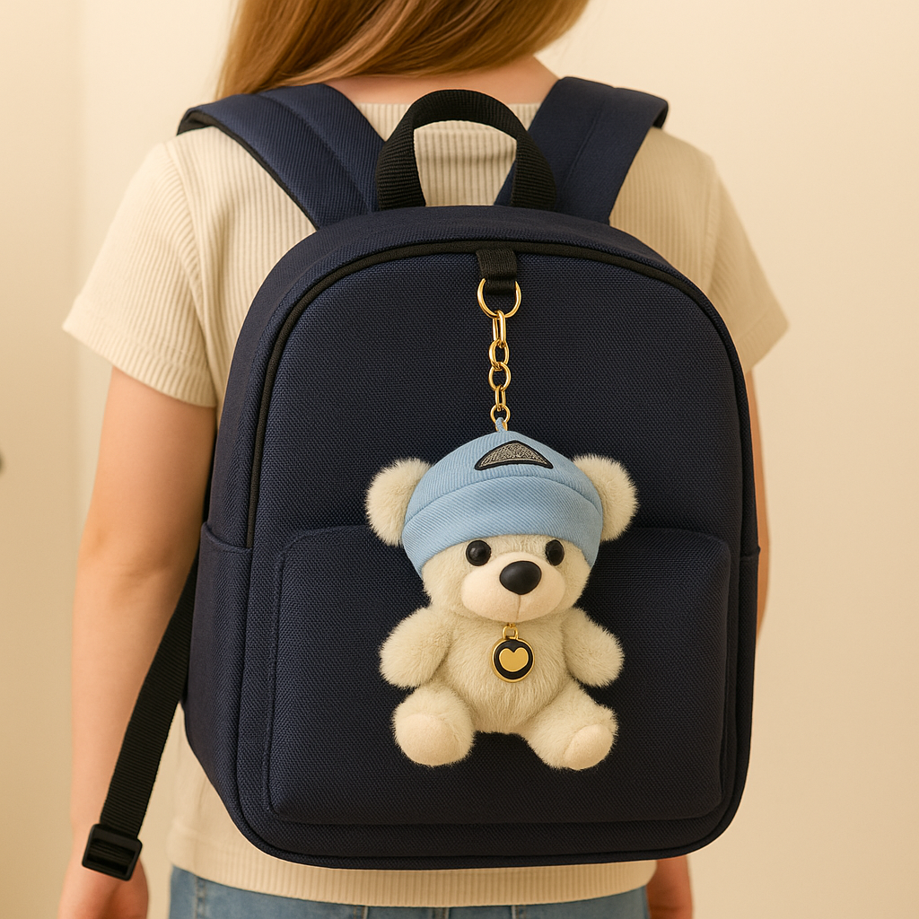 Teddy Bear with Hat Plush Keychain