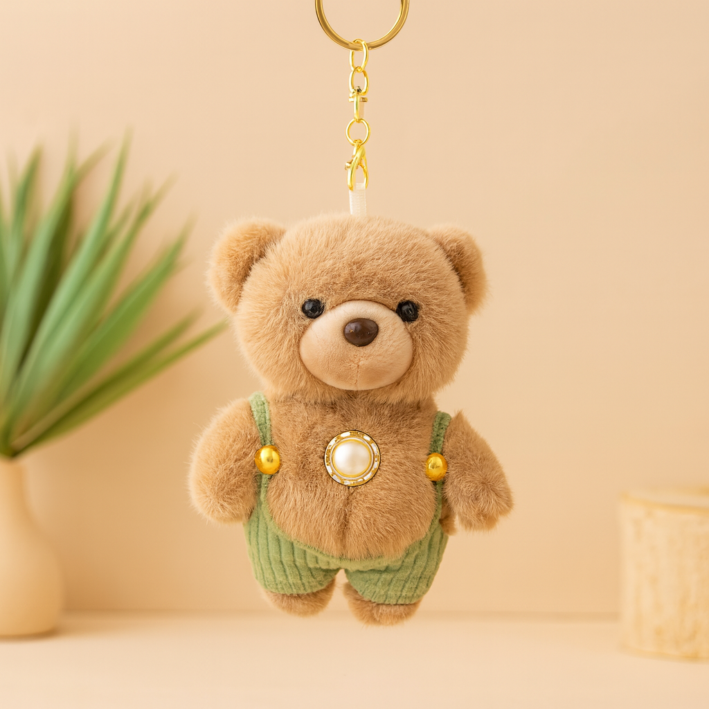 Teddy Bear with Dungry Plush Keychain