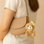 Teddy Bear with Bow Plush Keychain