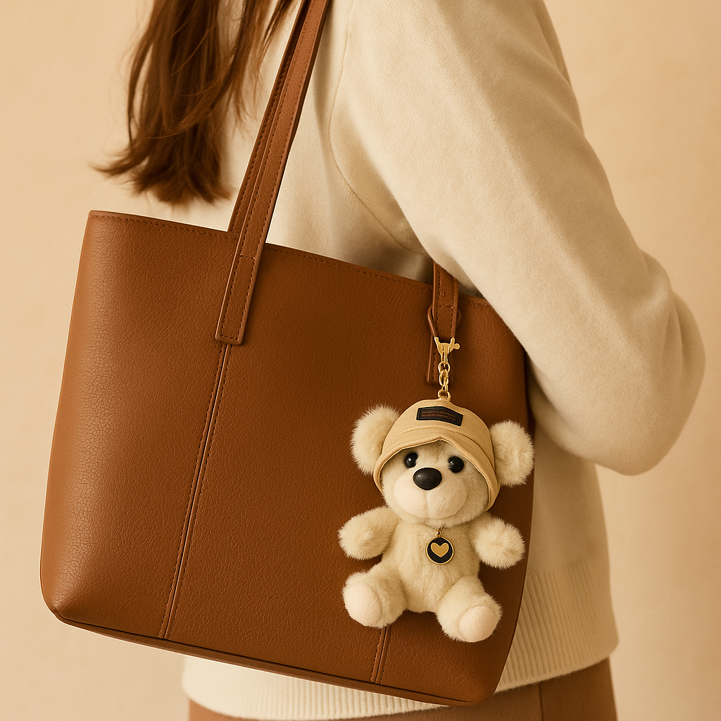 Teddy Bear with Hat Plush Keychain