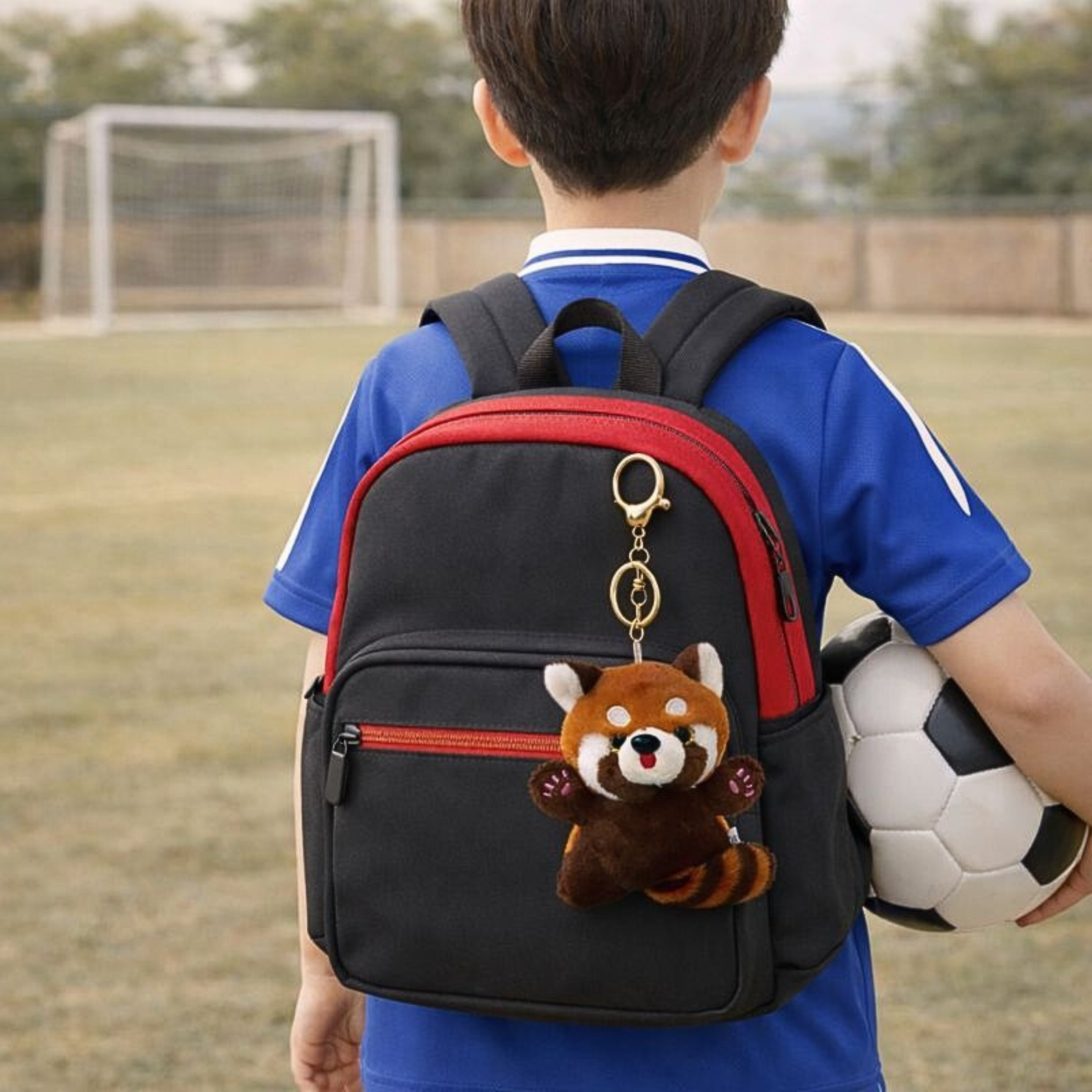 Cute Racoon Plush Keychain with Soft Fluffy Fabric