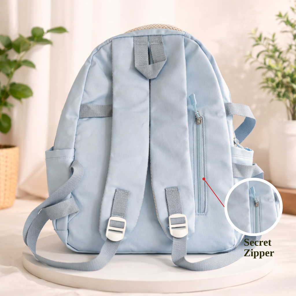 Light Blue School Backpack for Boys & Girls