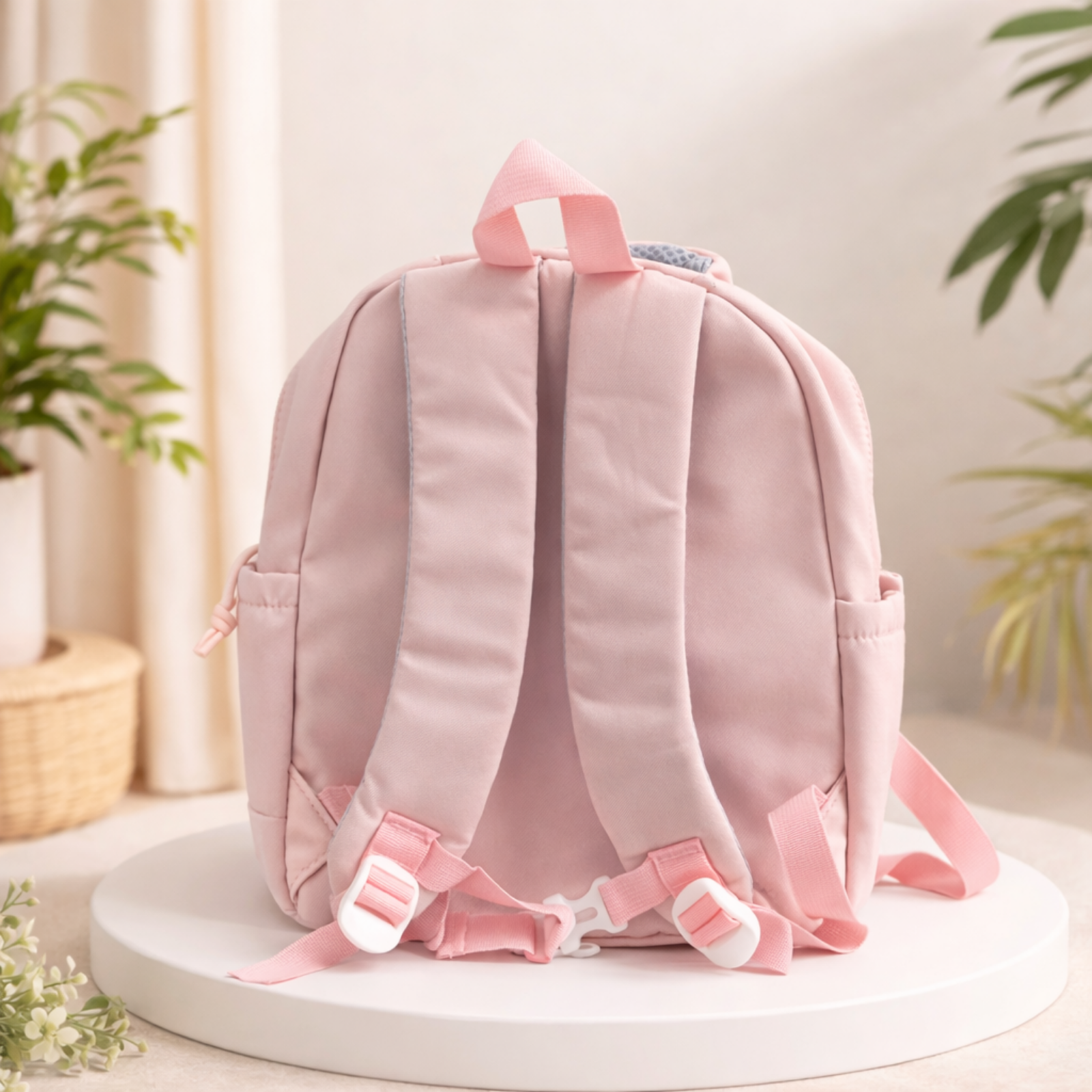 Donut Design Pink Backpack with Chest Strap