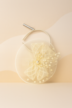 2-in-1 Pearl Bow Hairband & Clip – White Designer convertible Headpiece for Girls