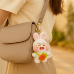 Nerdy Bunny Plush Keychain with Glasses