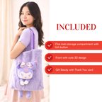 Purple Kuromi Plush Tote Bag