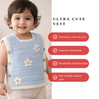 Winter Special Handmade Crochet Blue & White Baby Sweater (2–4 Years)