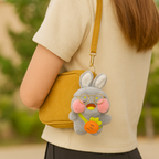 Nerdy Bunny Plush Keychain with Glasses