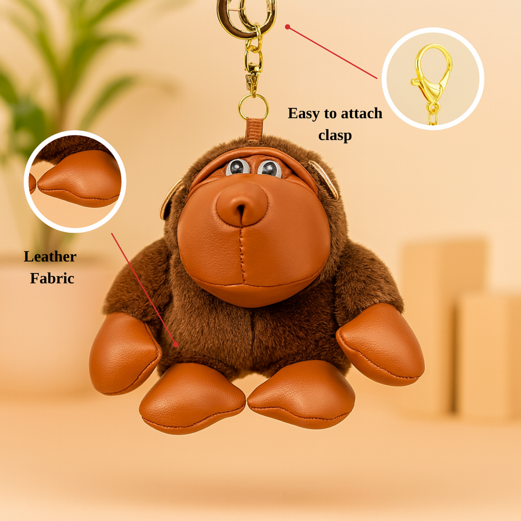 Brown Gorilla Plush Keychain