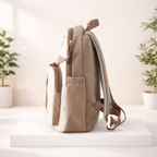 Donut Design Brown Backpack with Chest Strap