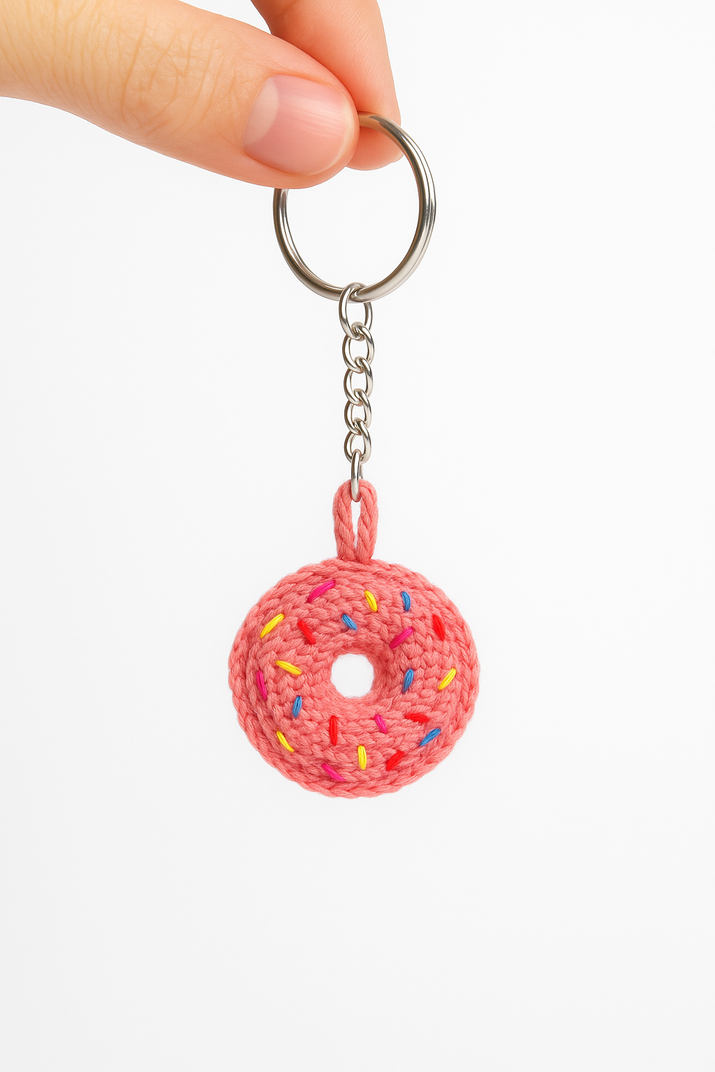 Handmade Crochet Donut Keychain