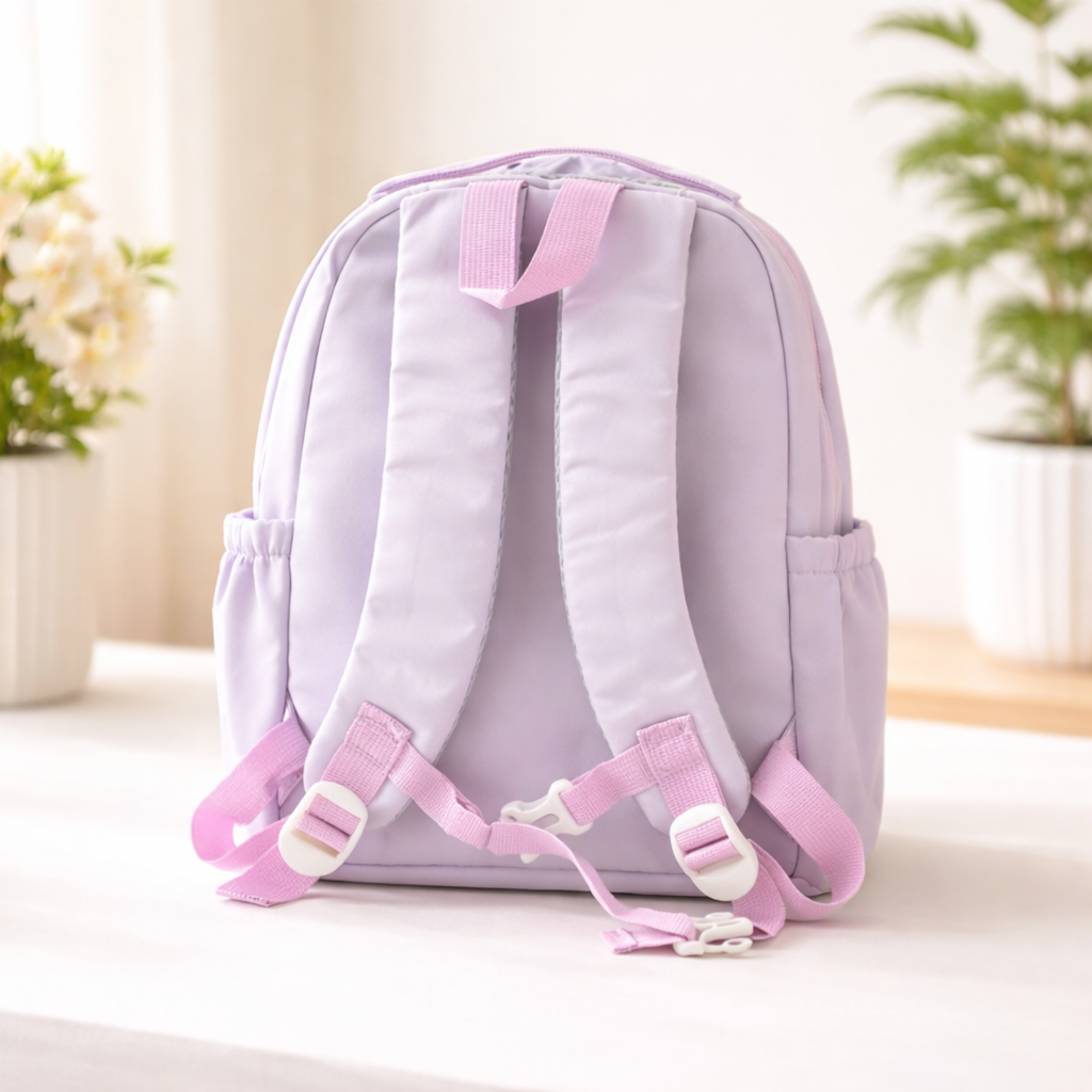 Donut Design Purple Backpack with Chest Strap
