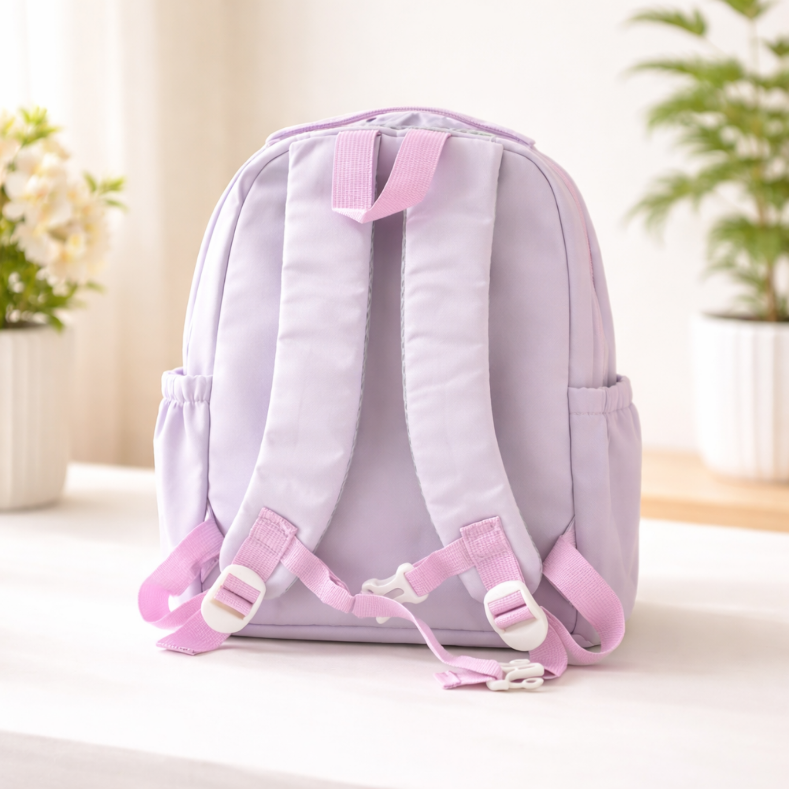 Donut Design Purple Backpack with Chest Strap
