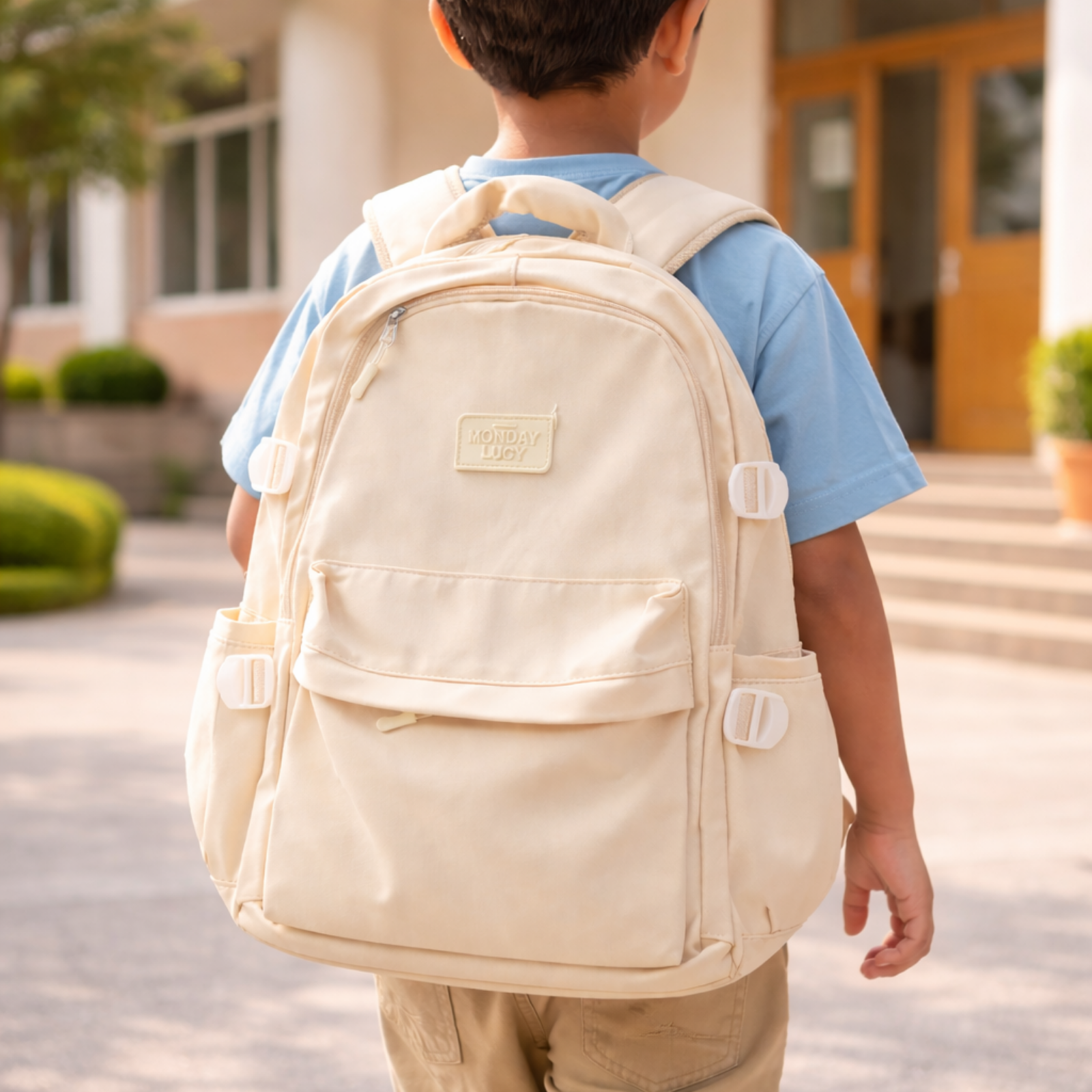 Light Yellow School Backpack for Boys & Girls