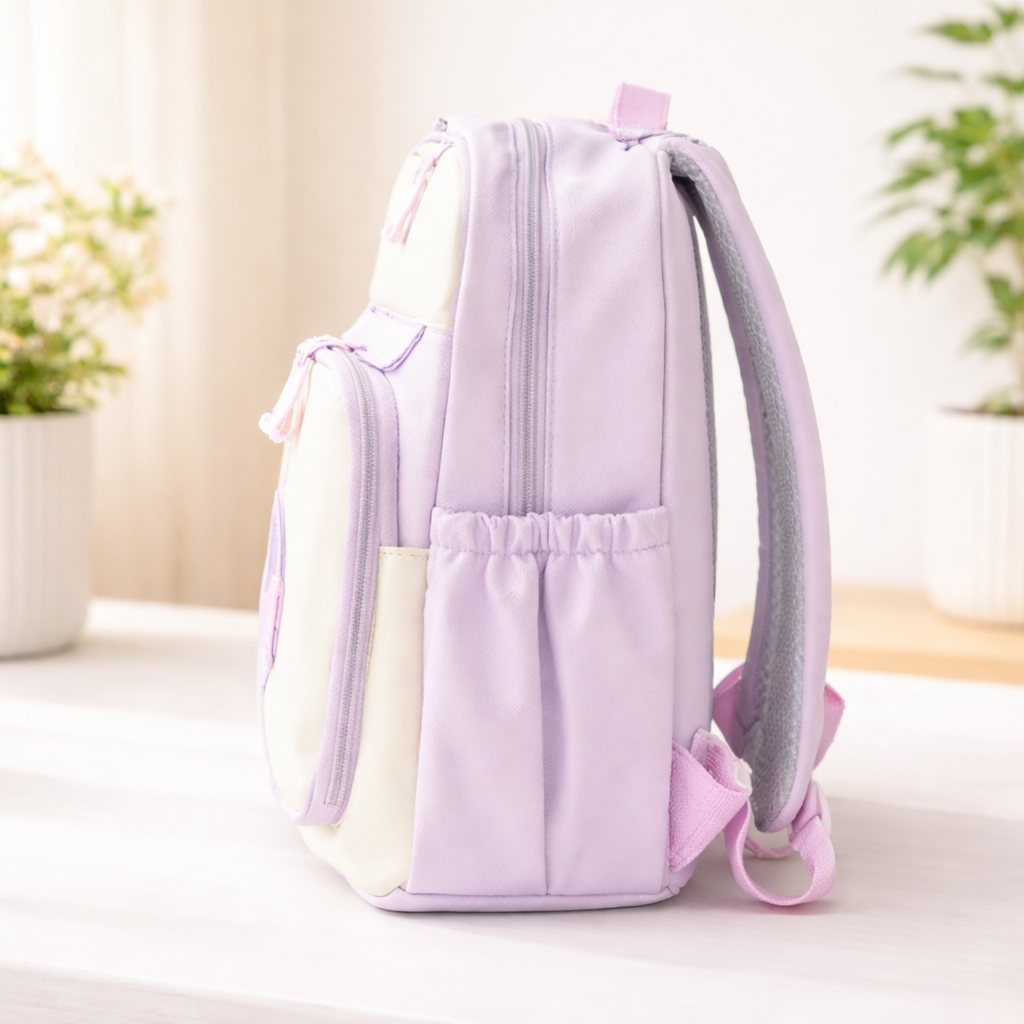 Donut Design Purple Backpack with Chest Strap