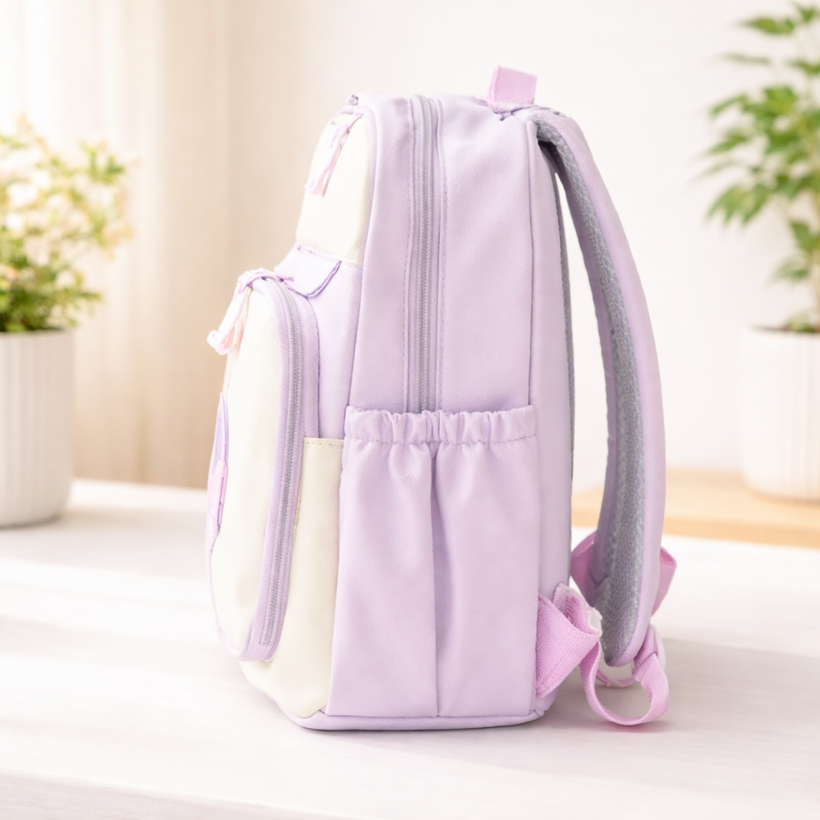 Donut Design Purple Backpack with Chest Strap