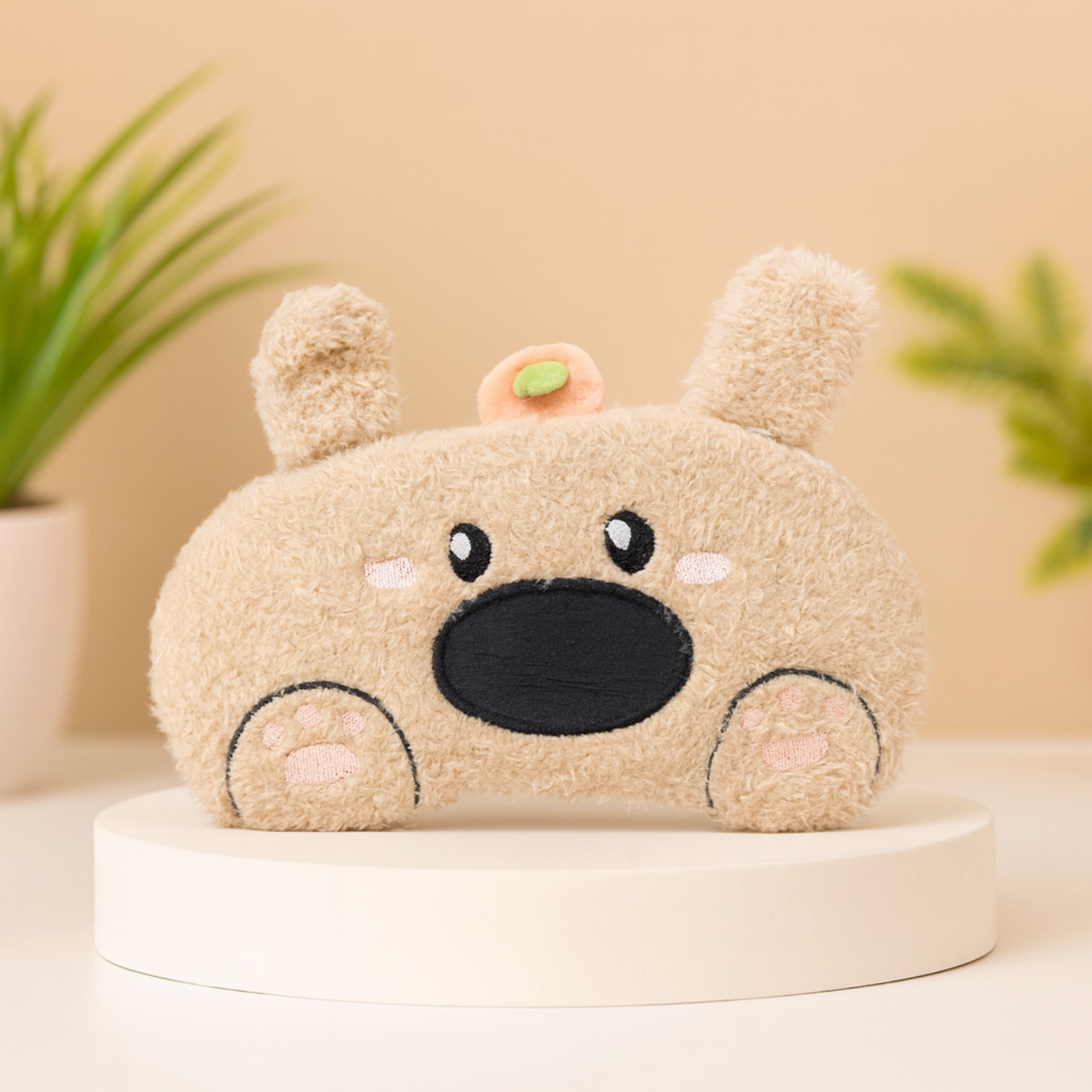 Plush Bear Eye Mask with Hot & Cold Gel Pad for Men & Women