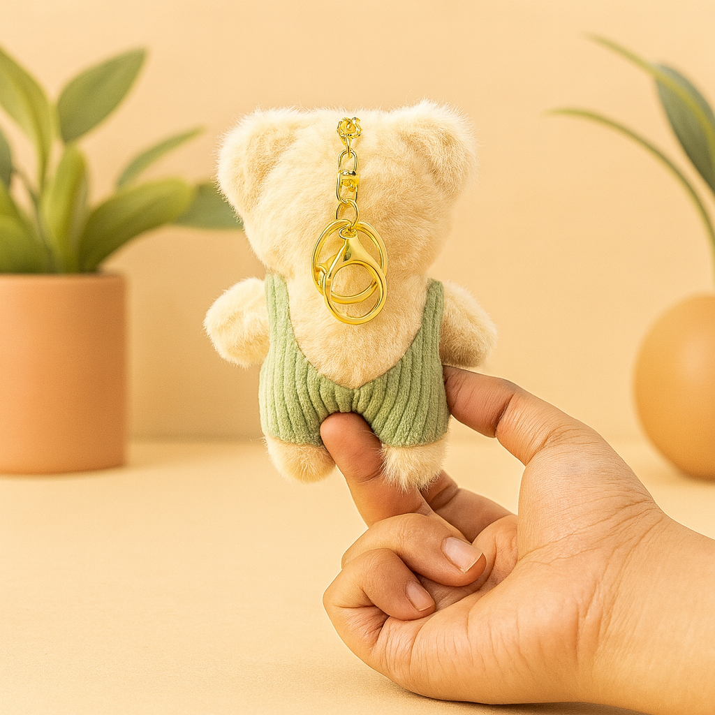 Teddy Bear with Dungry Plush Keychain