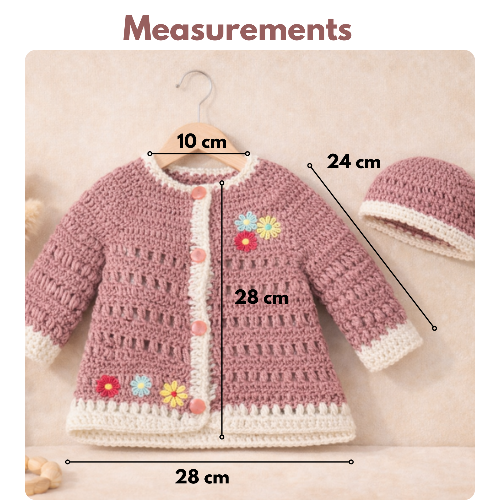 Winter Special Handmade Crochet Sweater & Cap Set for Kids (2–4 Years)