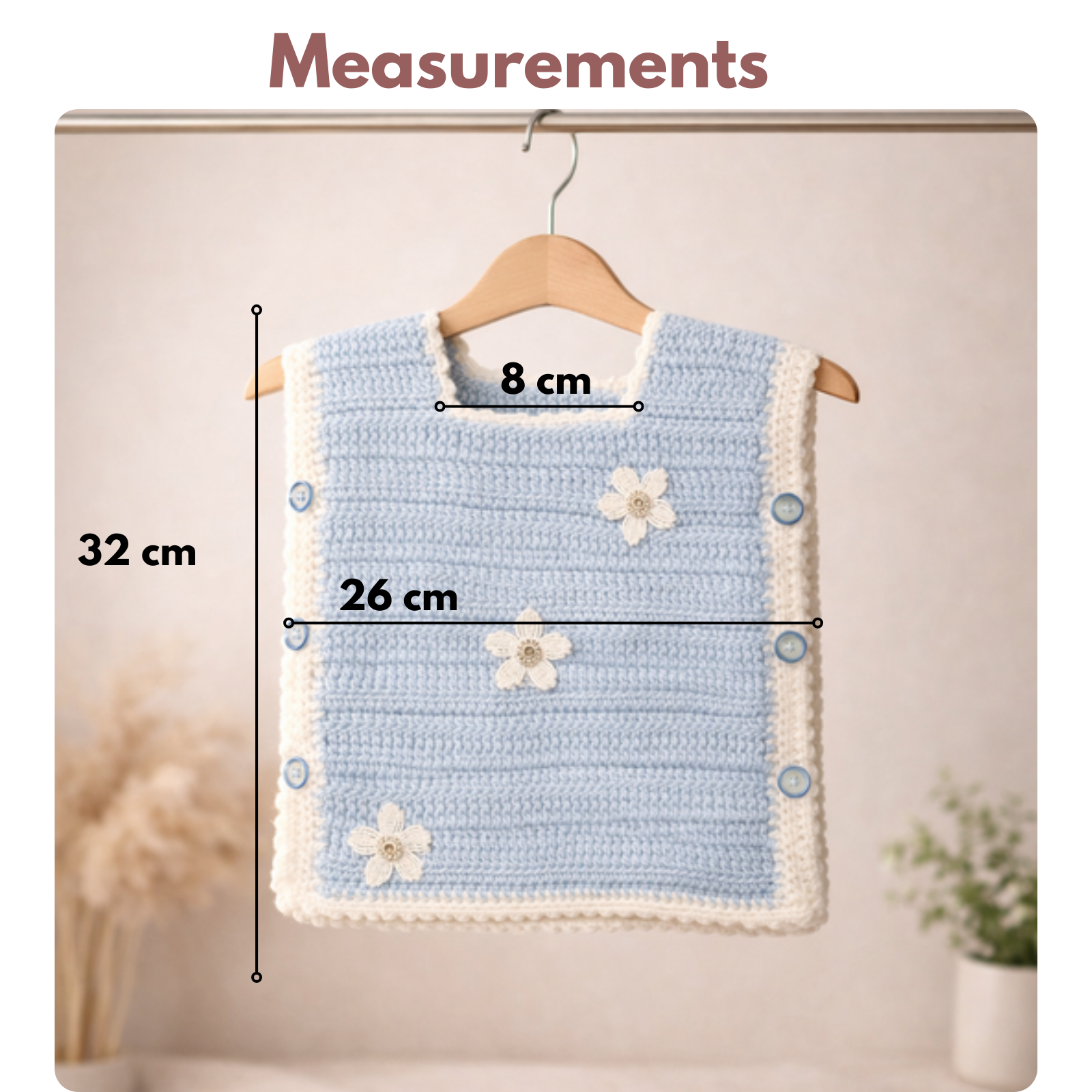 Winter Special Handmade Crochet Blue & White Baby Sweater (2–4 Years)