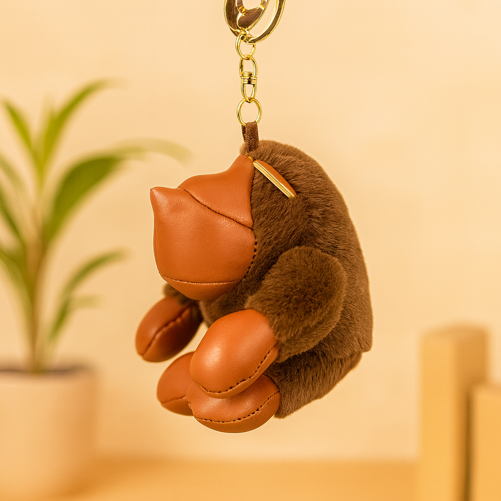Brown Gorilla Plush Keychain