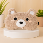 Plush Bear Sleep Eye Mask with Hot & Cold Gel Pad for Men Women Kids