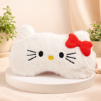 White Kitty Eye Mask with Hot & Cold Gel Pad
