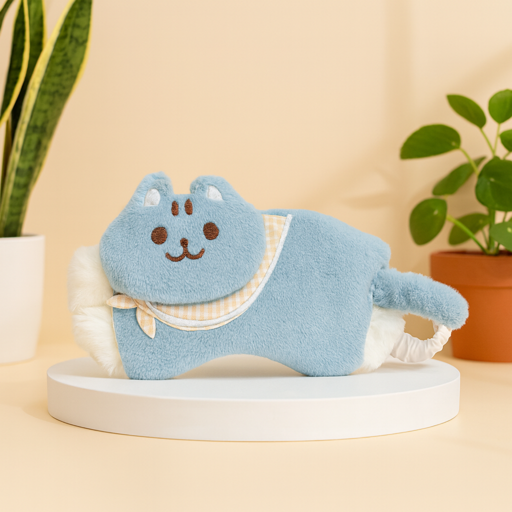 Plush Cat Eye Mask with Hot & Cold Gel Pad