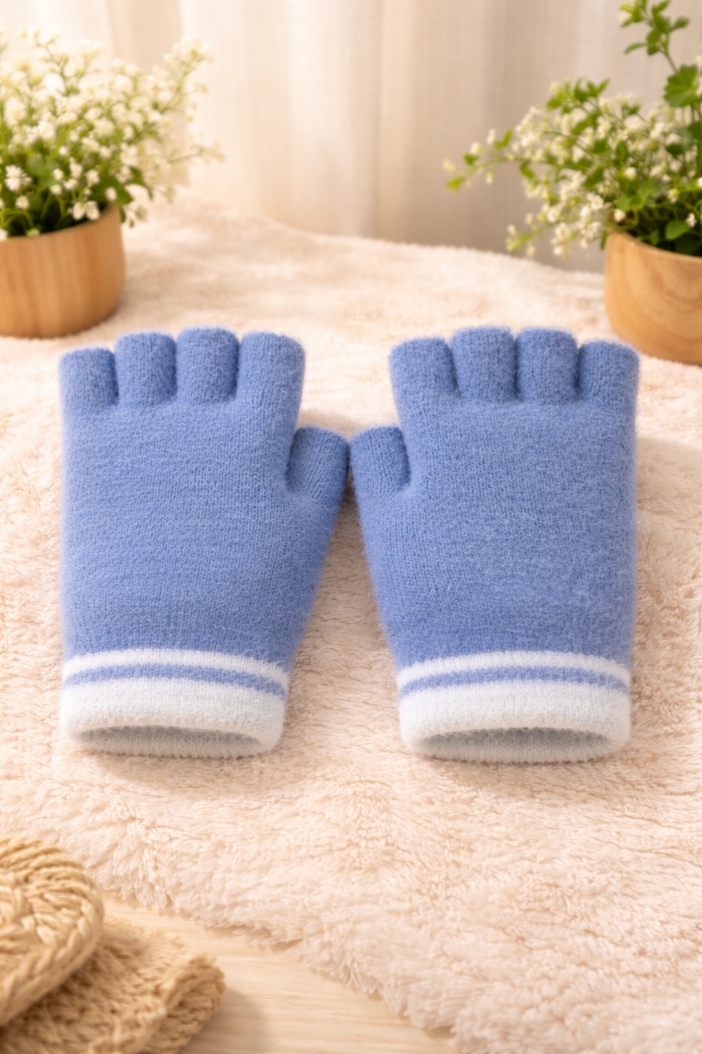 Winter Special Dark Blue Kids Convertible Gloves with Detachable Top