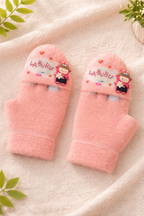 Winter Special Dark Pink Kids Convertible Gloves with Detachable Top