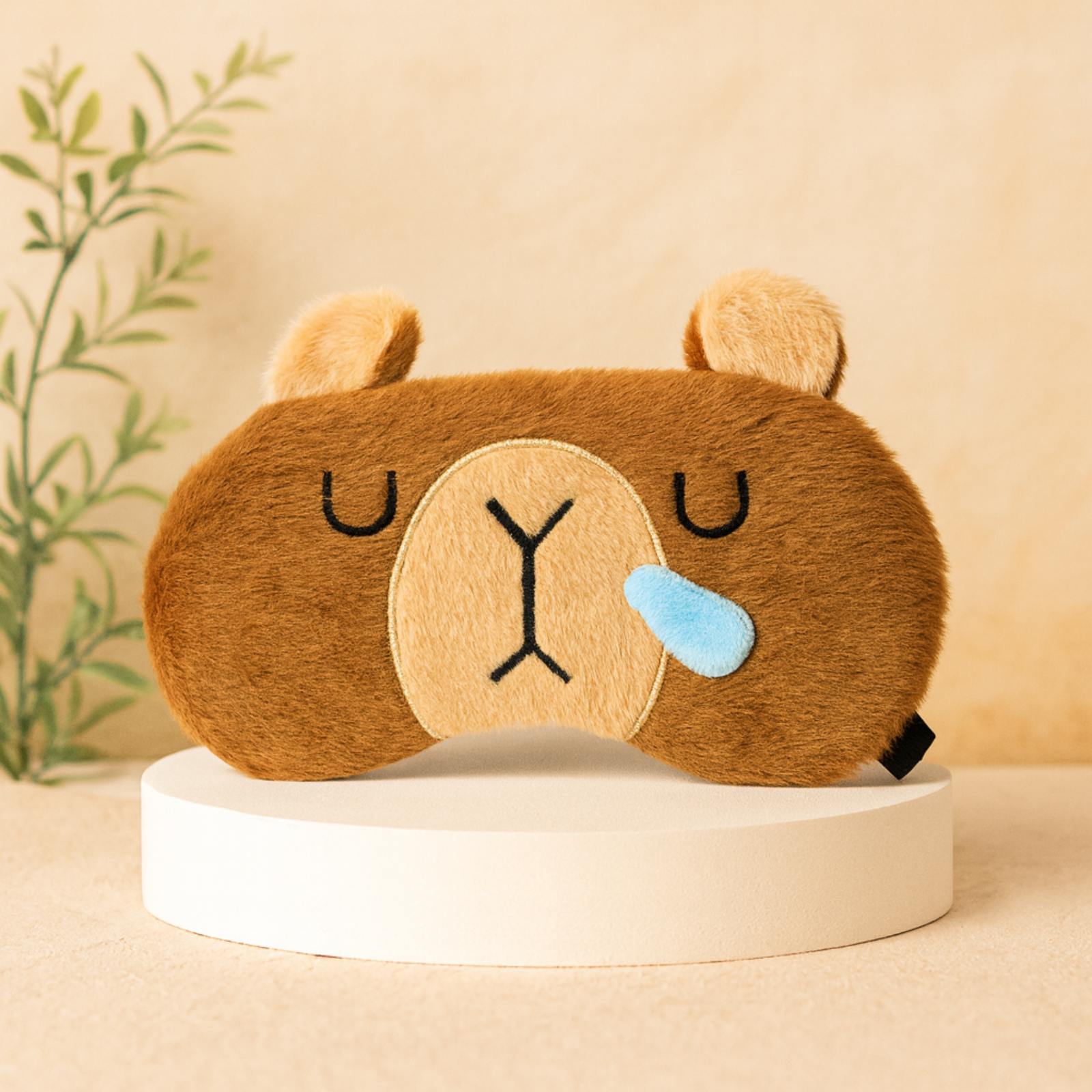 Plush Bear Sleep Eye Mask with Hot & Cold Gel Pad for Men Women