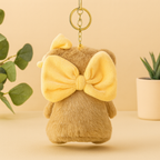 Teddy Bear with Bow Plush Keychain