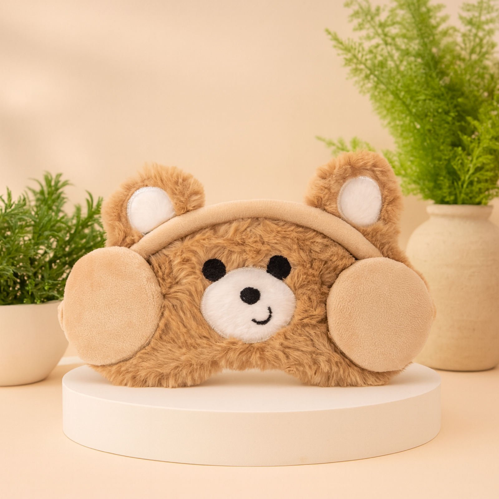 Plush Sleep Eye Mask with Hot & Cold Gel Pad for Men, Women & Kids